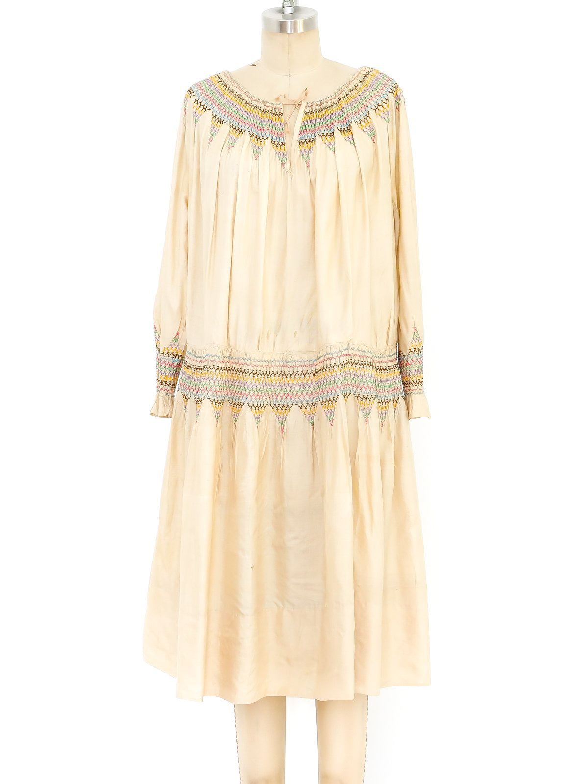 smocked peasant dress Smocked Silk Peasant Dress