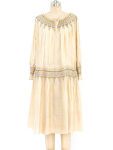 Smocked Silk Peasant Dress Dress arcadeshops.com