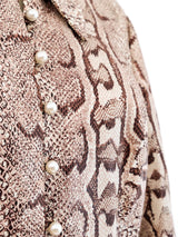 Snakeskin Printed Maxi Jacket Jacket arcadeshops.com