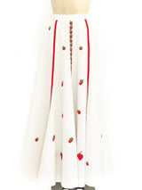 Strawberry Embroidered Maxi Skirt Bottom arcadeshops.com