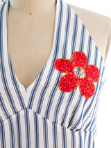 Striped Halter Ensemble Suit arcadeshops.com