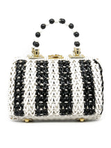 Striped Wicker Bead Handled Bag Accessory arcadeshops.com