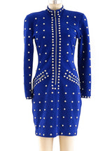 Studded Electric Blue Knit Dress Dress arcadeshops.com