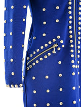 Studded Electric Blue Knit Dress Dress arcadeshops.com