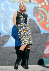 Gianni Versace Floral Printed Leather Vest Ensemble Suit arcadeshops.com