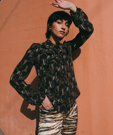 Gucci Equestrian Printed Silk Blouse Top arcadeshops.com