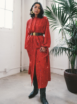 Christian Dior Abstract Dot Printed Silk Caftan Dress arcadeshops.com