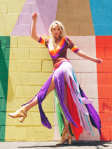 Giorgio di Sant'Angelo Rainbow Scarf Dress Dress arcadeshops.com