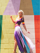 Giorgio di Sant'Angelo Rainbow Scarf Dress Dress arcadeshops.com