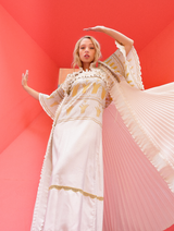 Zandra Rhodes Printed Pleated Ensemble Dress arcadeshops.com