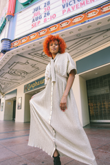 Paco Rabanne Metallic Pleated Maxi Dress Dress arcadeshops.com