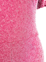 Metallic Pink Pleated Maxi Dress Dress arcadeshops.com