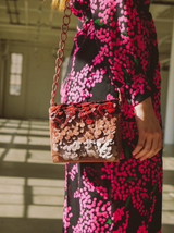 Nancy Gonzalez Floral Applique Crocodile Crossbody Bag Accessory arcadeshops.com