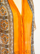Paisley Silk Chiffon Blouse Top arcadeshops.com