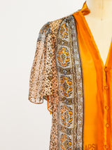 Paisley Silk Chiffon Blouse Top arcadeshops.com