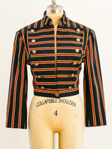Military Inspired Ozbek Striped Jacket Jacket arcadeshops.com