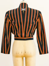 Military Inspired Ozbek Striped Jacket Jacket arcadeshops.com