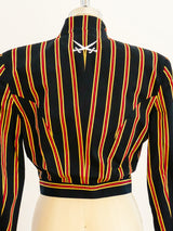 Military Inspired Ozbek Striped Jacket Jacket arcadeshops.com