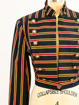 Military Inspired Ozbek Striped Jacket Jacket arcadeshops.com