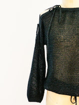 Courrèges Black Lurex Sweater Top arcadeshops.com