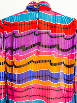 Jewel Toned Silk Chiffon Blouse Top arcadeshops.com