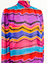 Jewel Toned Silk Chiffon Blouse Top arcadeshops.com