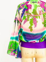 Jean Paul Gaultier Ombré Parrot Blouse Top arcadeshops.com