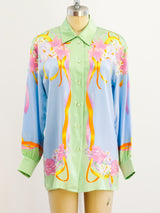 Escada Sherbert Pastel Silk Blouse Top arcadeshops.com