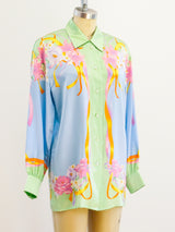 Escada Sherbert Pastel Silk Blouse Top arcadeshops.com