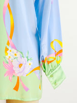 Escada Sherbert Pastel Silk Blouse Top arcadeshops.com