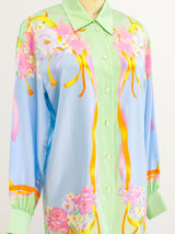 Escada Sherbert Pastel Silk Blouse Top arcadeshops.com
