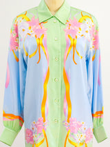 Escada Sherbert Pastel Silk Blouse Top arcadeshops.com