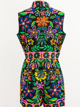 1960's Neon Floral Romper Jumpsuit arcadeshops.com