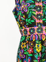 1960's Neon Floral Romper Jumpsuit arcadeshops.com