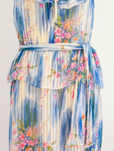 Watercolor Floral Silk Chiffon Dress Dress arcadeshops.com
