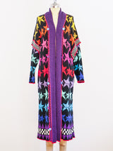 Rainbow Star Knit Sweater Coat Jacket arcadeshops.com