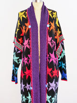 Rainbow Star Knit Sweater Coat Jacket arcadeshops.com