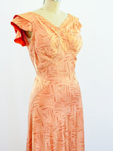 1930's Geometric Jacquard Gown Dress arcadeshops.com