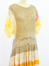 Striped Pastel Hand Crocheted Dress Dress arcadeshops.com