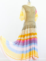 Striped Pastel Hand Crocheted Dress Dress arcadeshops.com