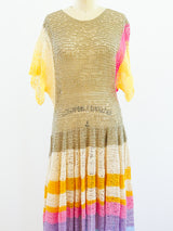 Striped Pastel Hand Crocheted Dress Dress arcadeshops.com