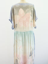 Ombre Silk Floral Dress Dress arcadeshops.com