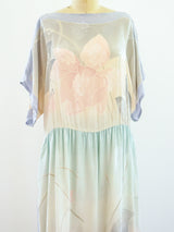 Ombre Silk Floral Dress Dress arcadeshops.com