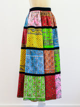 Patchwork Bandana Print Maxi Skirt Skirt arcadeshops.com