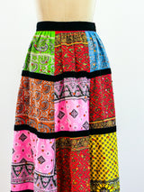 Patchwork Bandana Print Maxi Skirt Skirt arcadeshops.com