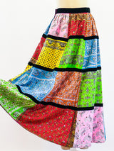 Patchwork Bandana Print Maxi Skirt Skirt arcadeshops.com