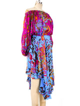 Yves Saint Laurent Leon Bakst Print Off The Shoulder Dress Dress arcadeshops.com