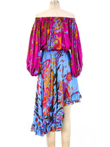 Yves Saint Laurent Leon Bakst Print Off The Shoulder Dress Dress arcadeshops.com