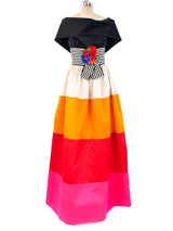 Bill Blass Colorblocked Ball Gown Dress arcadeshops.com