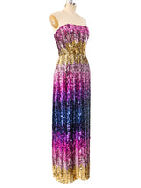 Ombre Sequin Embellished Strapless Dress Dress arcadeshops.com